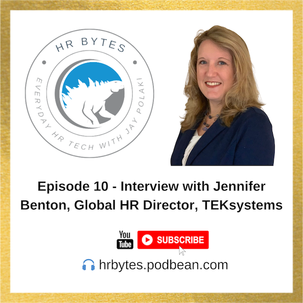 Podcast episode image for HR Bytes featuring Jennifer Benton.